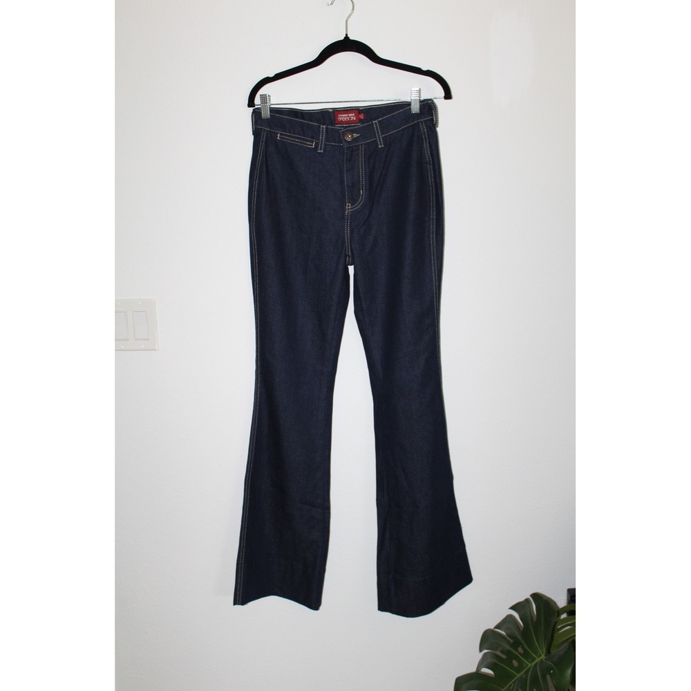 Johnny Was Sasson Dark Wash Flare Leg Jeans Embroidered High Rise 25 Bell Bottom